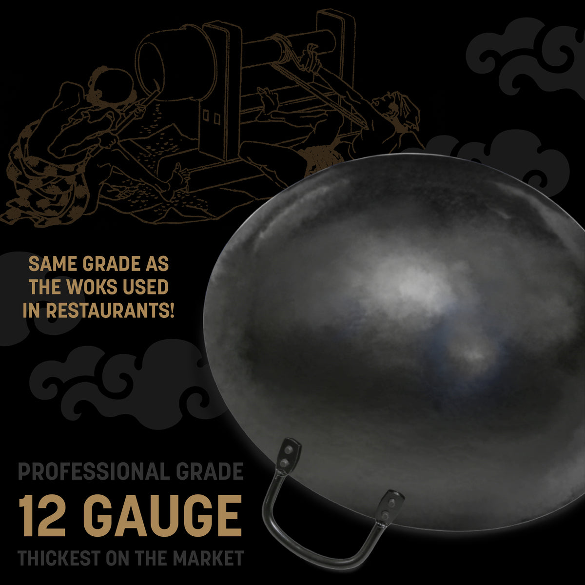 KURO Nitrided Carbon Steel Wok