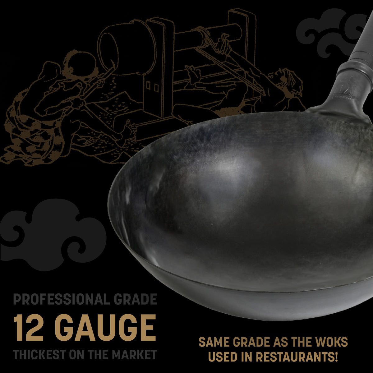 KURO Nitrided Carbon Steel Wok