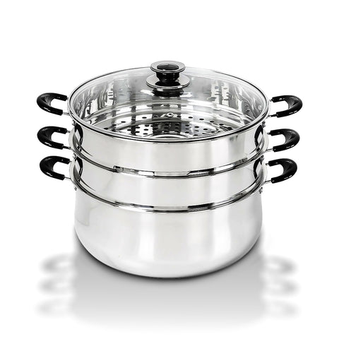 Stainless Steel 3 Tier Steamer Pot (30cm)