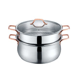 2 Tier Steamer With Rose Gold Handles
