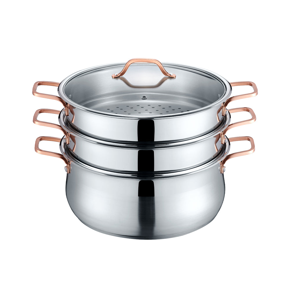 3 Tier Steamer w/ Rose Gold Handles