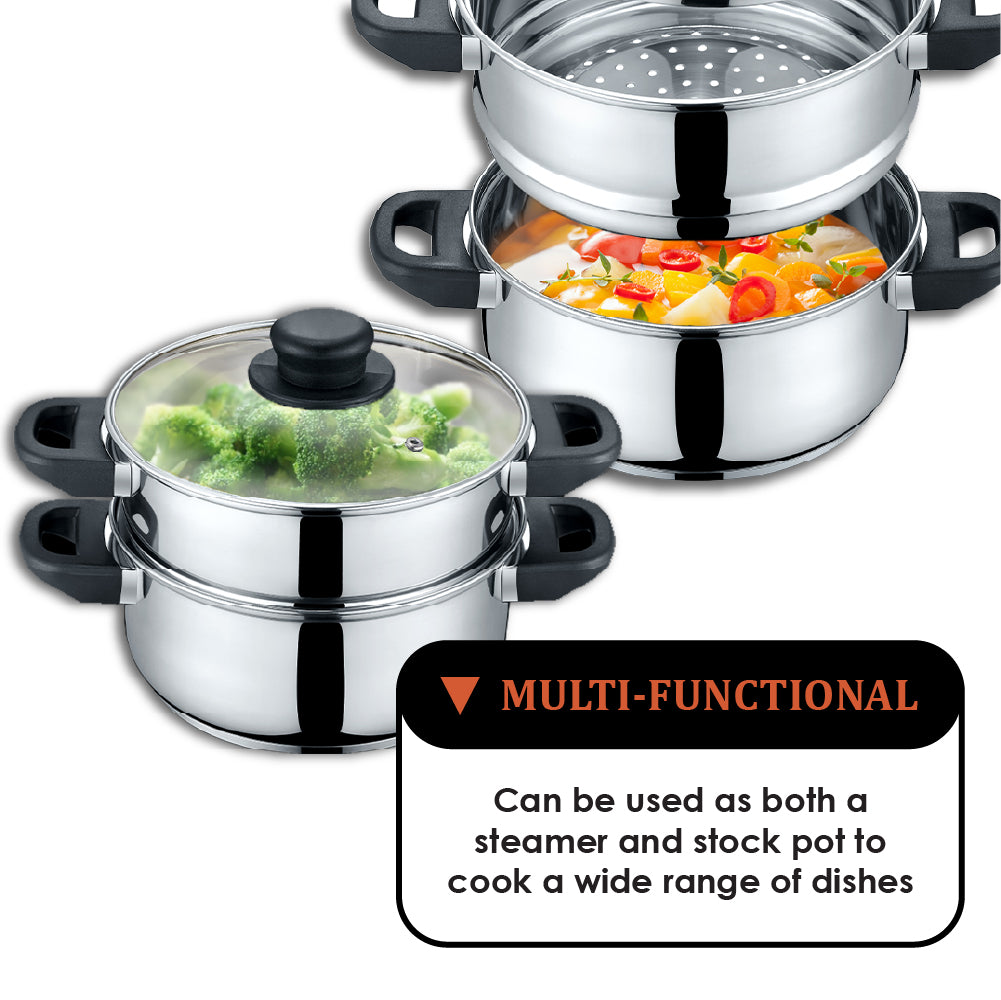 3 Quart Stainless Steel 3 Piece Steamer
