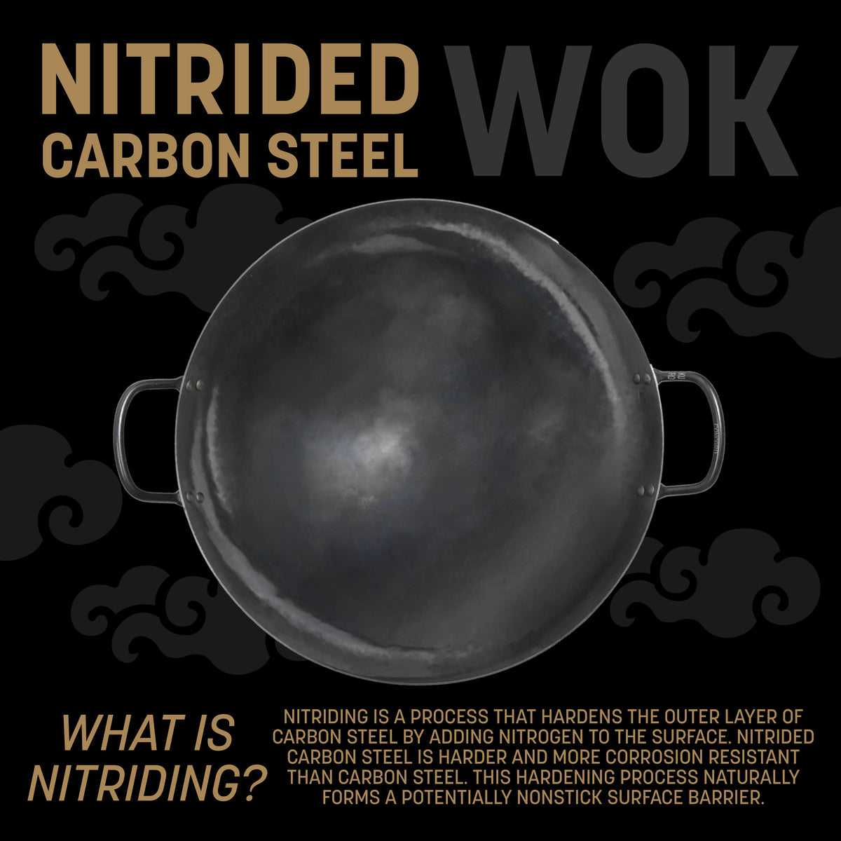 KURO Nitrided Carbon Steel Wok