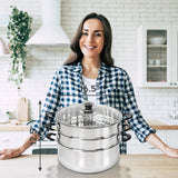 Stainless Steel 3 Tier Steamer Pot (30cm)