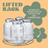 Can IT stainless steel lifted canning rack with included jars 