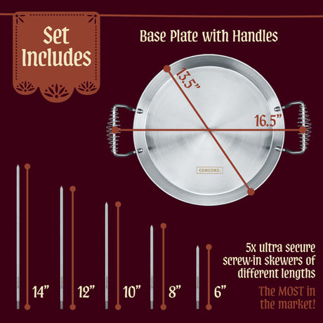 What is included in the Concord Al Pastor vertical skewer set
