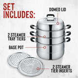 3 Tier Premium Stainless Steel Steamer Set (32 CM)