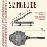 Concord 8 inch tortilla press sizing guide