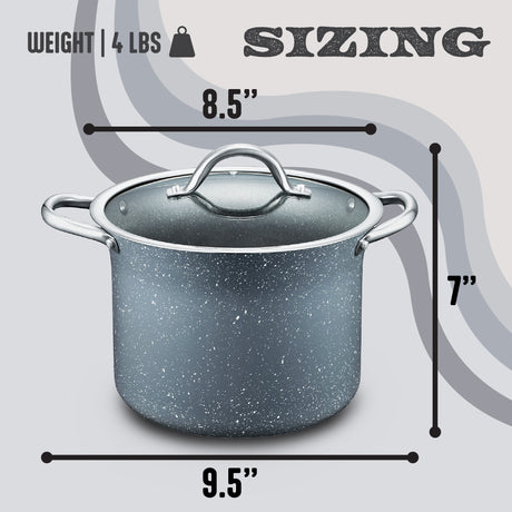 Concord Granite nonstick stock pot sizing guide