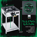 Hades Burner product sizing guide
