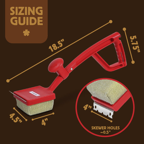 Scrub Safe bristle free grill brush sizing guide