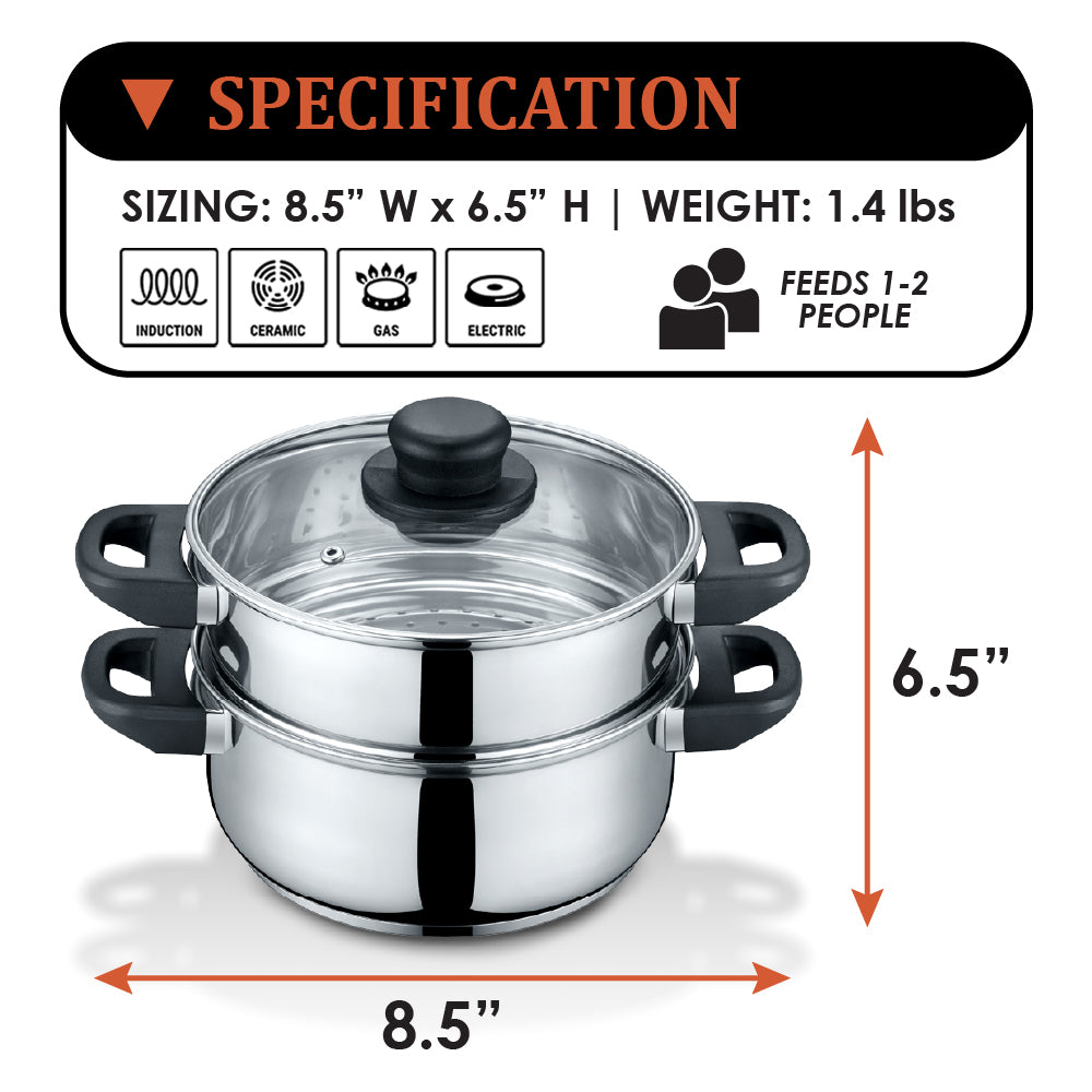 3 Quart Stainless Steel 3 Piece Steamer