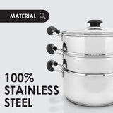 10" Stainless Steel 3 Tier Steamer