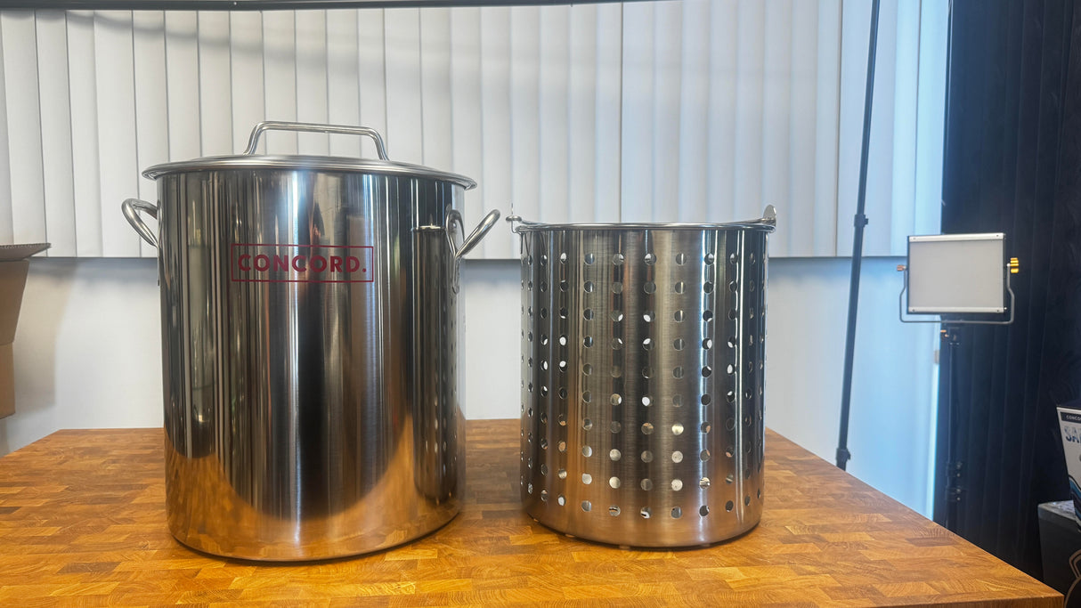 Sold As-Is: E-Series Stainless Steel Stock Pot w/ Basket (42QT) - Damaged