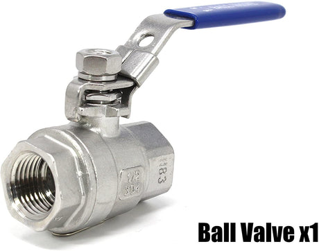 CONCORD Home Brewing Starter Kit. Weldless Setup including Ball Valve, Barb Hose, Bulkhead, Thermometer, etc - Concord Cookware Inc