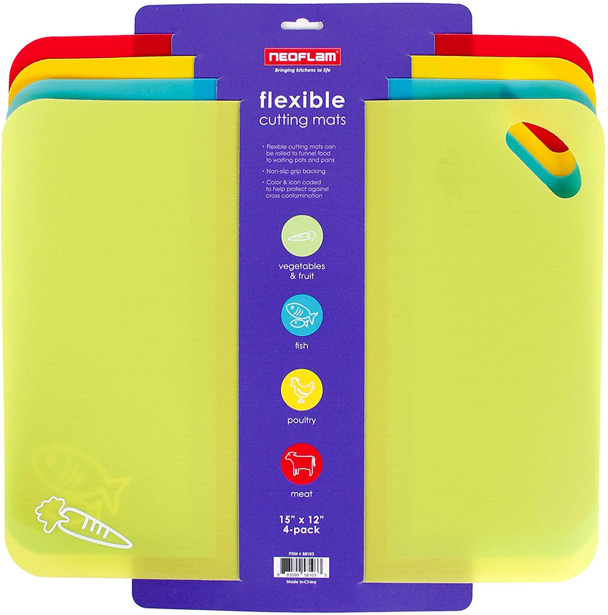 Neoflam 4 PCS Flexible Cutting Mat Set
