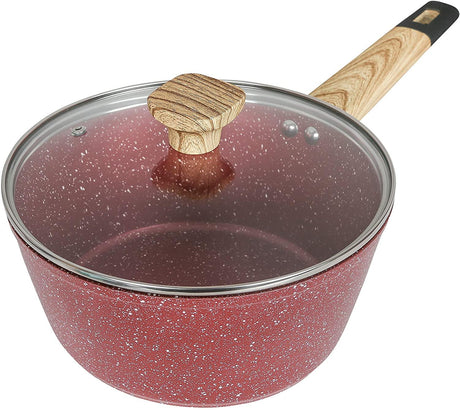 Art of Cooking 3 Quart Granite Nonstick Saucepan (Canyon Red, Ocean Blue, Forest Green) - Concord Cookware Inc