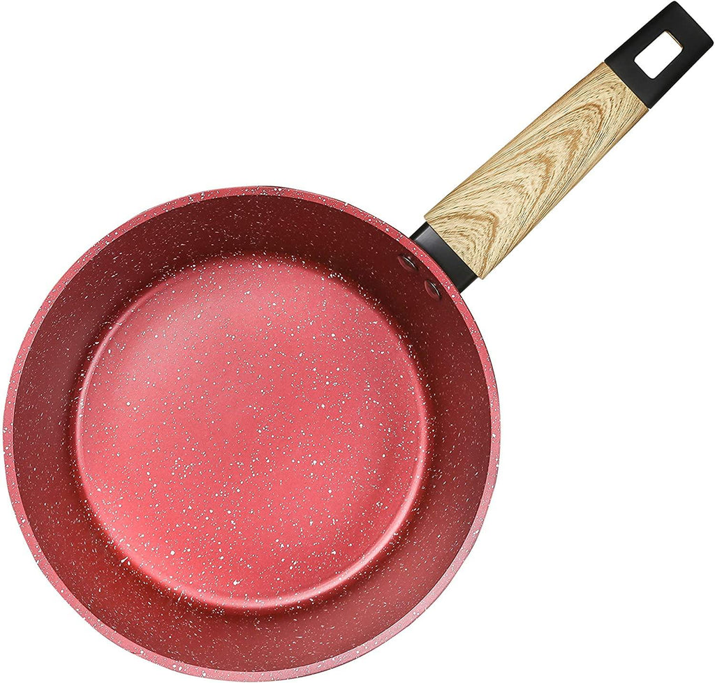 Machinehome Frying Pan Stainless Steel Non-stick Frypan Square Kitchen  Cooking Skillet Cookware, Pink 