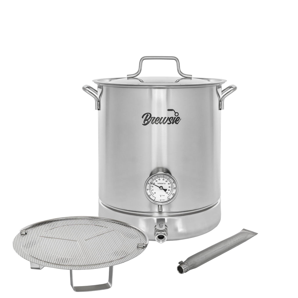 cooling brew kettle outdoors Brewsie Stainless Steel Home Brew Kettle 8 Gal/32 Quart