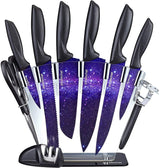 10 Pieces Purple Galaxy Kitchen Knives Set - Concord Cookware Inc