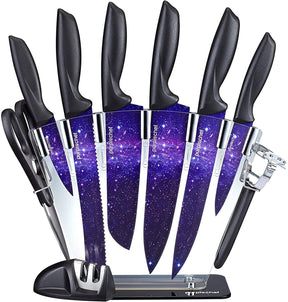 10 Pieces Purple Galaxy Kitchen Knives Set - Concord Cookware Inc