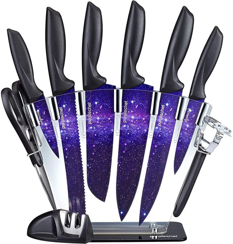 10 Pieces Purple Galaxy Kitchen Knives Set - Concord Cookware Inc