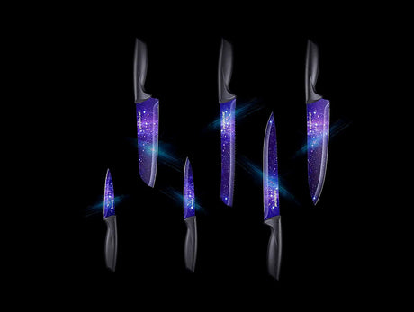 10 Pieces Purple Galaxy Kitchen Knives Set - Concord Cookware Inc