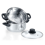 3 Quart Stainless Steel 3 Piece Steamer - Concord Cookware Inc