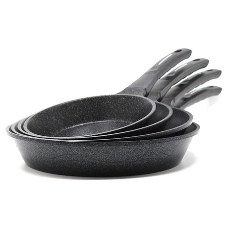 4 Piece Marble Coated Nonstick Cast Aluminum Fry Pan Skillet Set - Concord Cookware Inc