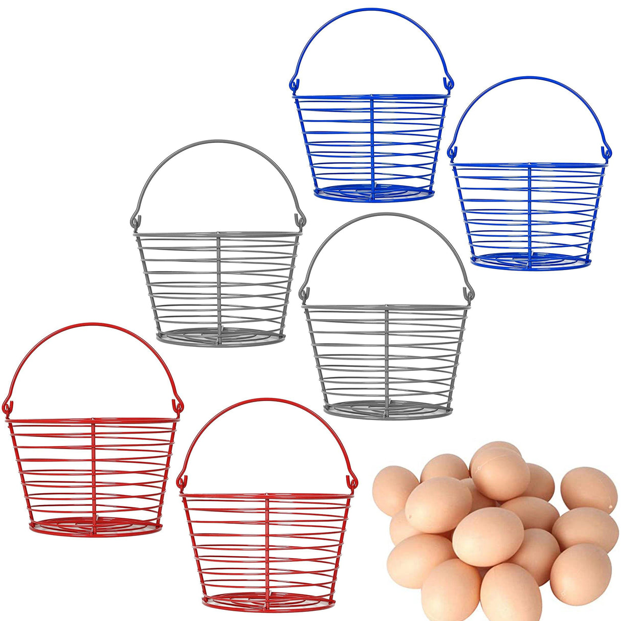 8" Egg Basket (2 Pack)(Blue, Grey, Red) - Concord Cookware Inc
