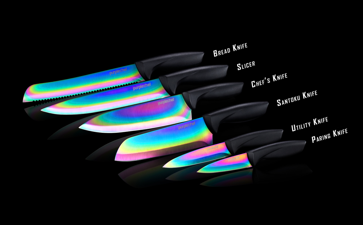 PurpleChef Iridescent Kitchen Knives Set
